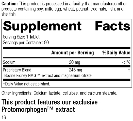 Renatrophin PMG®, 90 Tablets, Rev 16 Supplement Facts